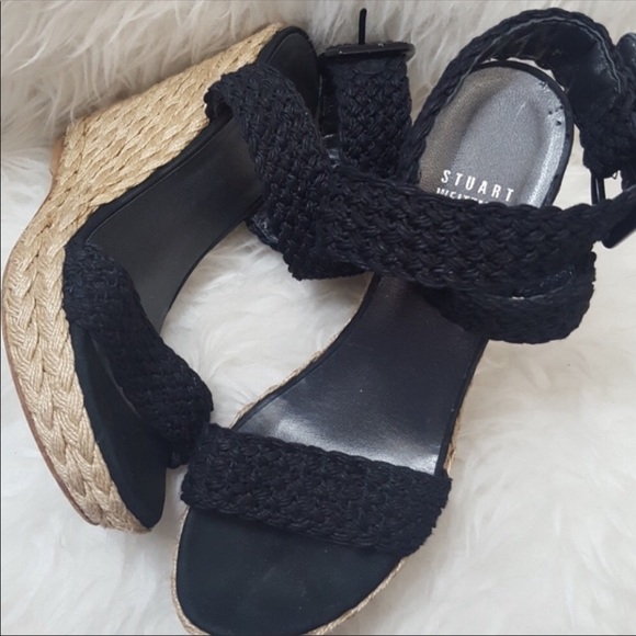 Stuart Weitzman Leather Espadrille Sandal Wedge - Picture 3 of 8